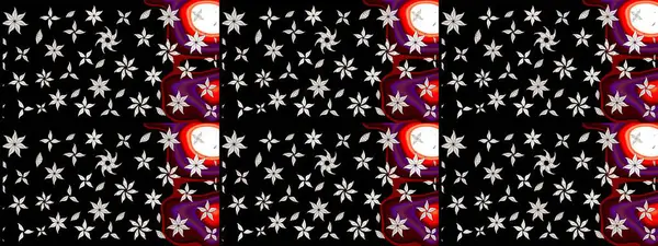 Çiçek desenli eskiz, darbeler, sıçramalar, yaz çiçekleri. Siyah renkli çiçekler. Raster illüstrasyonu.