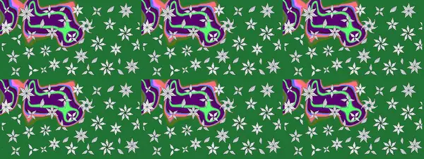 Raster çiçek izi. Raster Yumuşak kumaş deseni. Klasik taslak çizimi. Çiçek yeşili çizim deseni.