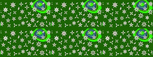 Yeşil renkli çiçekler. Raster illüstrasyonu. Renkli Bahar Teması eskiz kalıbı. Çiçekli çiçek deseni, suluboya. Düz Çiçek Elementleri Tasarımı.