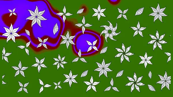 Düz Çiçek Elementleri Tasarımı. Raster güzel kumaş deseni çiziyor. Çiçek deseni. Renkli Bahar Teması çizim şablonu.