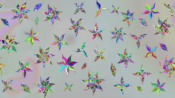 Davetiye ve kartpostal tasarımı için dekoratif çiçek unsurları. Tekstil için figür. Poster ya da kapak için arka plan. Yapraklı çizim şekli. Sevimli zarif çiçekler Raster illüstrasyonu.