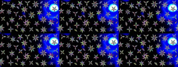 Moda baskıları için zarif bir şablon. Çiçekli bahar çiçekleri. Küçük çiçekte güzel bir desen. Motley illüstrasyonu. Küçük renkli çiçekler..