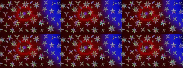 Kahverengi renkli çiçekler. Raster illüstrasyonunda çiçek deseni çizimi.