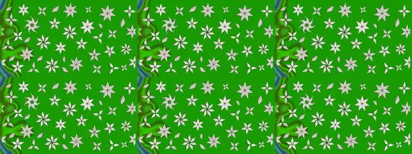 Raster illüstrasyonundaki çiçek desenli çizim. Suluboya tarzında yeşil renkte çiçekler.