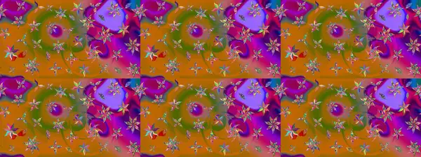 Kumaş, duvar kağıdı ve kağıt üzerine baskı yapmak için gelişen arka plan. Moda arka planında parlak buketler. Eski usul küçük çiçekli şirin bir eskiz deseni. Raster illüstrasyonu.