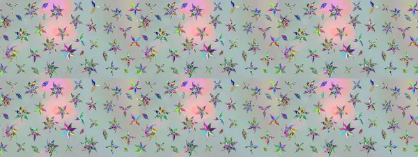 Gri renklerde bahar çiçekleri. Raster illüstrasyonu. Raster çiçek desenli ve çiçekli..