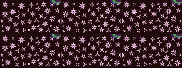 Raster düz çiçek çizim deseni. Kahverengi renkli çiçekler. Tasarım hediye paketi, tebrik kartları, posterler ve afiş tasarımı.