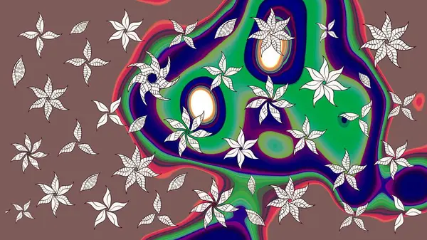 Çiçekler suluboya tarzında kahverengi renkte. Kahverengi renkte çiçekler olan çiçek deseni çiz.