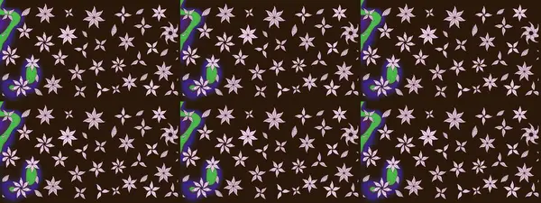 Düz Çiçek Elementleri Tasarımı. Kahverengi renkli çiçekler. Çiçek desenli eskiz, yaz çiçekleri. Renkli Bahar Teması çizim şablonu.