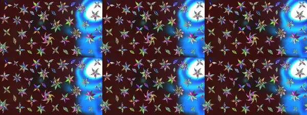 Renkli Bahar Teması eskiz kalıbı. Düz Çiçek Elementleri Tasarımı. Raster illüstrasyonu. Kahverengi renkli çiçekler. Asya tekstil tarzında. Çiçek desenini çiz.