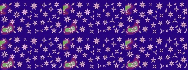 Raster illüstrasyonu. Güzel kumaş deseni. Mavi renklerde. Raster illüstrasyonunda çiçek deseni çizimi.