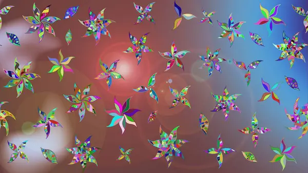 Raster illüstrasyonu. Kahverengi renkli çiçekler. Küçük çiçekte sevimli çiçek deseni var..