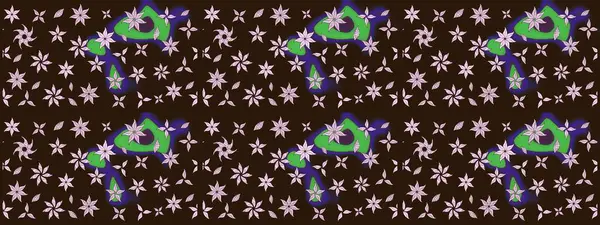 Eskiz arkaplan modeli. Kahverengi üzerine çiçekler. Suluboya, elle çizilmiş. Raster stoku.