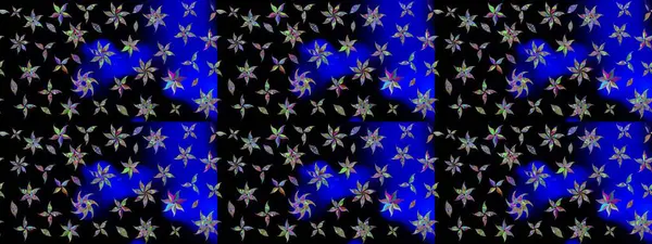 Raster illüstrasyonu. Eski usul. Eskiz geçmişi. Renkli desenli eskiz deseni, siyah çiçekler ve dekoratif elementlerle. Kumaş, tekstil ve duvar kağıdı baskısı için..