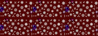 Kumaş desenli papatya çiçeği detayı. Kırmızı renkte çiçekler.