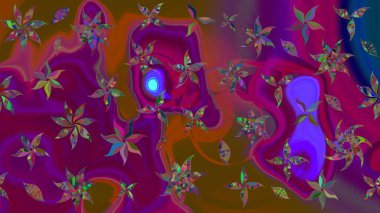 Moda baskıları için zarif bir şablon. Motley illüstrasyonu. Küçük çiçekte güzel bir desen. Küçük renkli çiçekler. Robot resim. Çiçekli yaz çiçekleri.