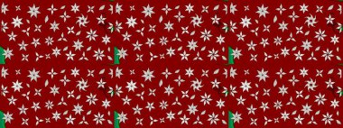 Şirin çiçekler. Çizgi çizimi kalıbı. Raster Moda kumaş deseni.