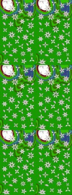 Raster illüstrasyonu. Yumuşak, yeşil renkli yaz çiçekleri. Raster çiçek desenli ve çiçekli..