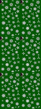 Çiçekli karalama şeklinde Raster çiçek deseni. Yumuşak, yeşil renkli yaz çiçekleri. Raster illüstrasyonu.