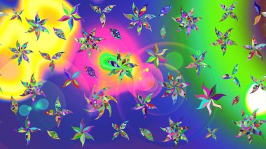 Raster çiçek izi. Klasik taslak çizimi. Çiçek yeşili çizim deseni.