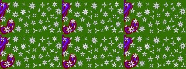 Raster illüstrasyonundaki çiçek desenli çizim. Suluboya tarzında yeşil renkte çiçekler.