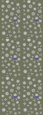 Desen, çizim, çiçek sınırı. Eski moda arka plan. Çiçek çelengi. Kıvırcık, parlak örgü. Güzel, parlak, pürüzsüz kumaş, tuval. Raster illüstrasyonu.