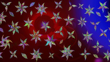 Kahverengi renkli çiçekler. Çizim çiçek deseni duvar kâğıdı olarak kullanılabilir. Raster illüstrasyonu.