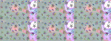 Nakış desenli çiçek deseni. Parmak izi, kumaş, duvar kâğıdı, tekstil için raster dokusu. Renkli grunge soyut arkaplanı Cologray çiçekleriyle zenginleştirir.