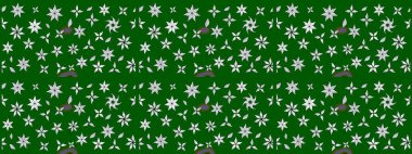 Moda baskıları için zarif bir şablon. Küçük çiçekte güzel bir desen. Küçük renkli çiçekler. Yeşil çiçekli bahar çiçekleri. Motley illüstrasyonu.