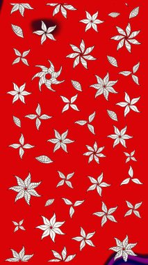 Kırmızı renkte çiçekler. Çiçekli çizim şekli. Renkli Bahar Teması eskiz kalıbı. Düz Çiçek Elementleri Tasarımı.