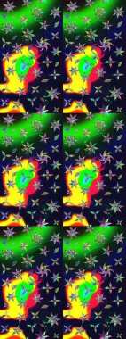 Çiçeksel çizim kalıbının yansıması. Vadinin gri renkli çiçekleri.