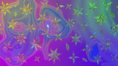 Klasik çiçek tasarımı elementleri. Raster illüstrasyonu. Menekşe renginde mor kıvırcık çiçekler.