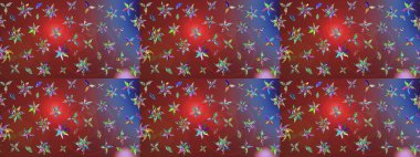 Üzerinde gelincikler ve vadi zambakları olan renkli çiçek desenli nakış deseni. Tekstil tasarımı için kahverengi renkli geleneksel halk çiçekleri buketi.