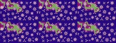 Bir sürü mavi soyut çiçekli tropikal eskiz deseni. Küçük çiçekteki sevimli çiçek deseni. Varicoloblue raster çizimi.