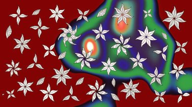 Bahar çiçekleriyle güzel bir çiçek deseni çizmişsin. Güzel kumaş deseni. Raster illüstrasyonu.