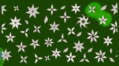 Çiçekli çiçek deseni, suluboya. Yeşil renkli çiçekler. Renkli Bahar Teması eskiz kalıbı. Düz Çiçek Elementleri Tasarımı. Raster illüstrasyonu.