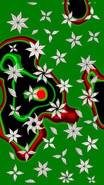 Robot resim. Küçük çiçekteki sevimli çiçek deseni. Raster illüstrasyonu.