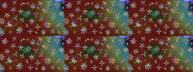 Kahverengi renkli etnik çiçeklerin olduğu zarif bir eskiz modeli. Asya Tekstil 'inde Raster Çiçek İllüstrasyonu.