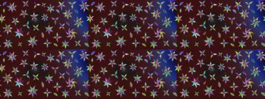 Kahverengi çiçekli bahar çiçekleri. Motley illüstrasyonu. Küçük renkli çiçekler. Küçük çiçekte güzel bir desen. Moda baskıları için zarif bir şablon.