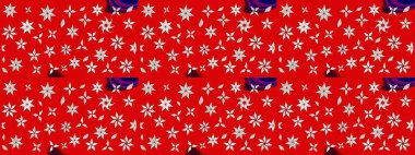 Kırmızı renkte çiçekler. Renkli bahar temalı eskiz kalıbı. Çiçekli çiçek deseni, suluboya. Düz Çiçek Elementleri Tasarım Raster illüstrasyonu.