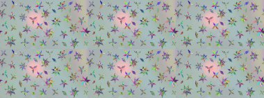 Nazik romantik baskı. Tatil havası. Gri renkli çiçekler. Raster güzel bir çiçek deseni çizmiş. Bahar mevsimi.