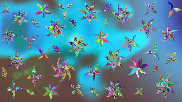 Sketch Floral Pattern in Raster illustration. Fancy fabric pattern. Colour Spring Theme sketch pattern Background. Flat Flower Elements Design.