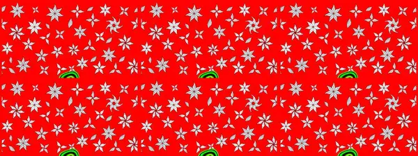 Çiçek desenli çizim. Raster illüstrasyonu. Asya tekstil tarzında. Kırmızı renkte çiçekler. Raster illüstrasyonu.