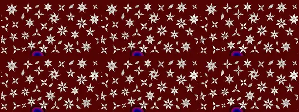 Hint süsü. Kırmızı renklerde. Çiçek duvar kağıdı. Çizim kalıbı. Renkli süs kenarı. Raster illüstrasyonu.