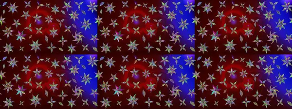 Düz Çiçek Elementleri Tasarımı. Kahverengi renkli çiçekler. Renkli Yaz Temalı eskiz kalıbı. Raster illüstrasyonunda çiçek deseni çizimi.