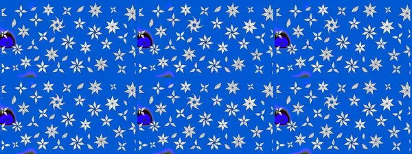 Mavi renkli çiçek desenli çizim. Suluboya tarzında mavi renkte çiçekler.