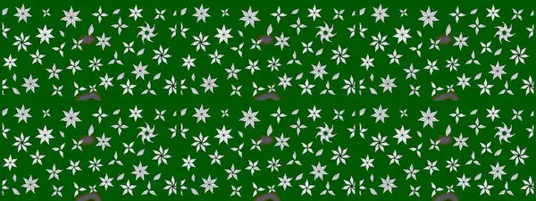 Moda baskıları için zarif bir şablon. Küçük çiçekte güzel bir desen. Küçük renkli çiçekler. Yeşil çiçekli bahar çiçekleri. Motley illüstrasyonu.