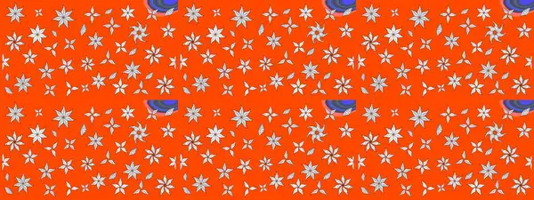 Çizim çiçek deseni duvar kâğıdı olarak kullanılabilir. Turuncu renkli çiçekler. Raster illüstrasyonu.