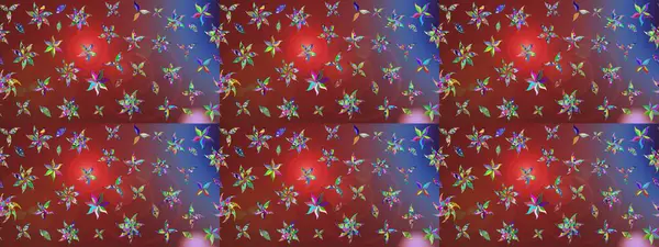 Üzerinde gelincikler ve vadi zambakları olan renkli çiçek desenli nakış deseni. Tekstil tasarımı için kahverengi renkli geleneksel halk çiçekleri buketi.