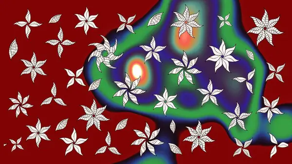 Bahar çiçekleriyle güzel bir çiçek deseni çizmişsin. Güzel kumaş deseni. Raster illüstrasyonu.